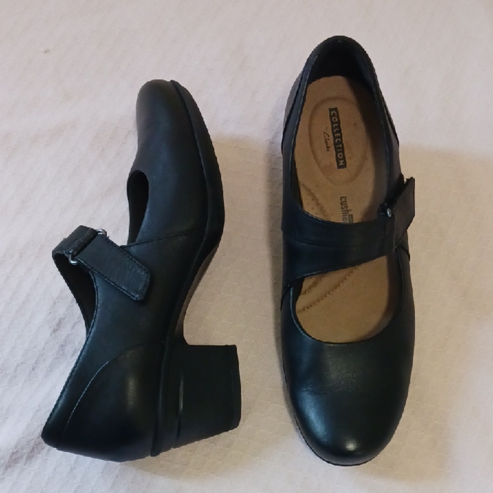 Clarks Classic Black Heeled Shoes